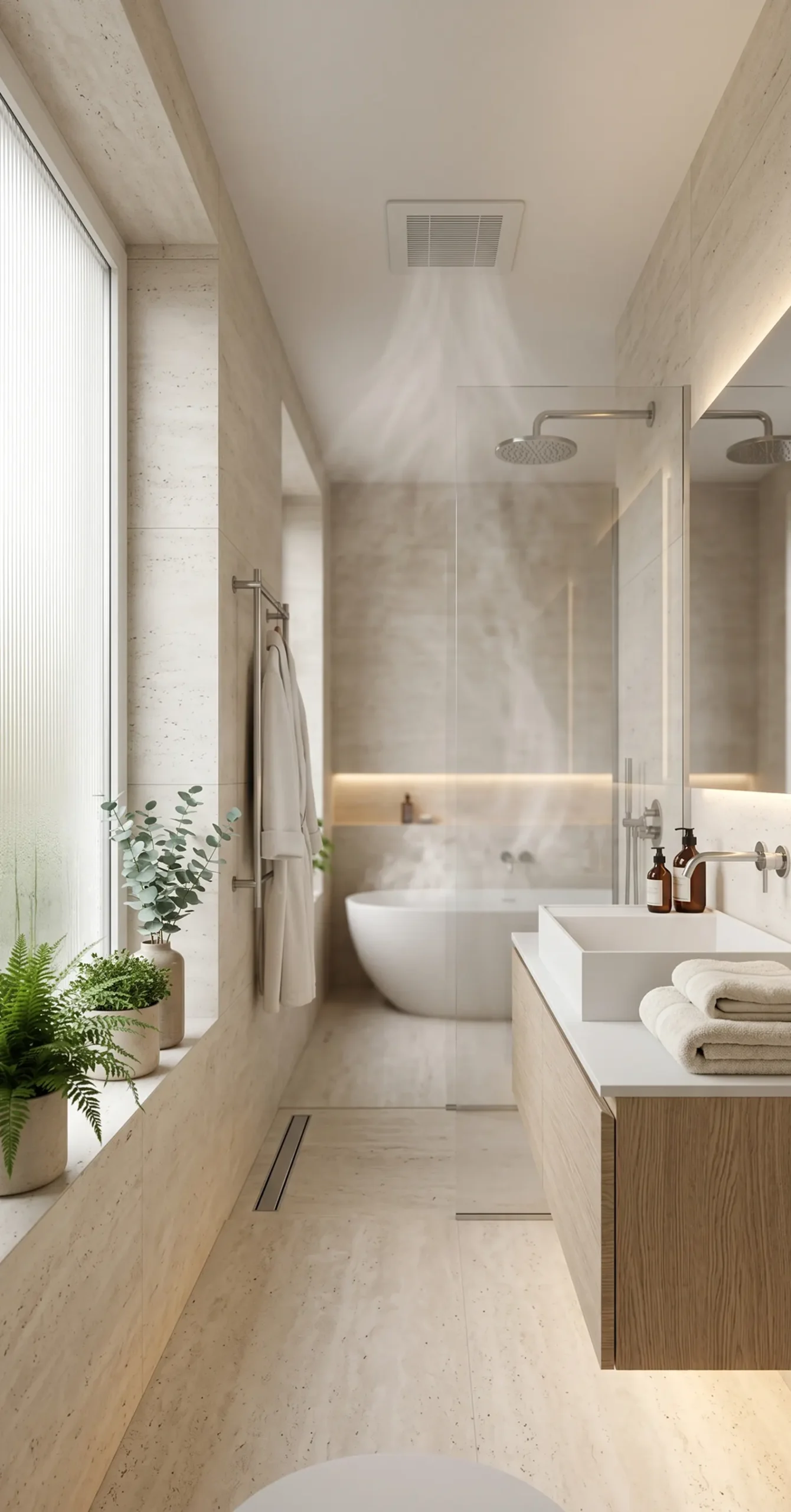 Extracteur d'air individuel installé dans une pièce humide pour l'amélioration de l'air intérieur