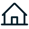 Pictogramme d'une maison vue de face.