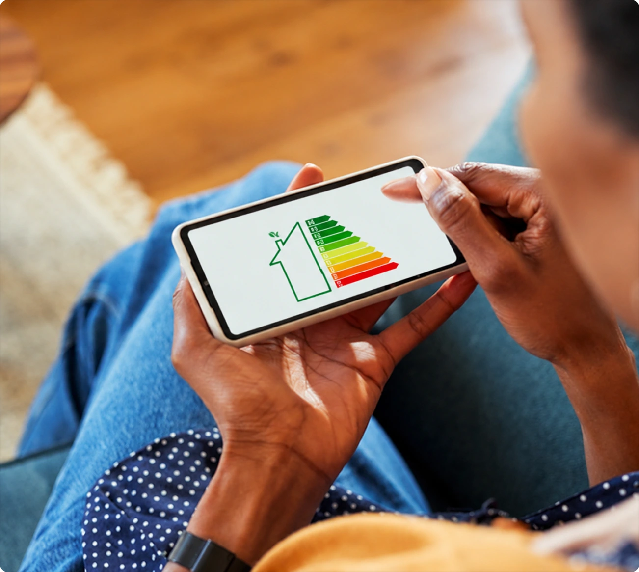 smartphone affichant une DPE